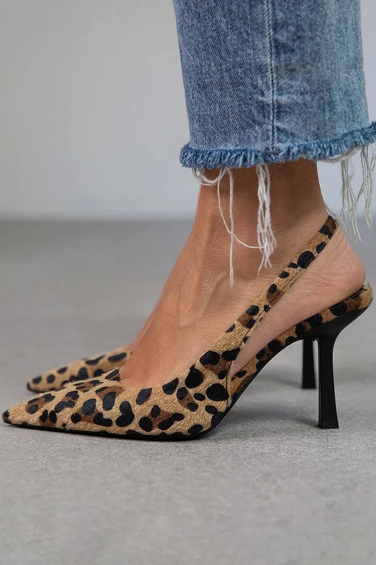 Ethel | Slingback Heels for Women | Patterned Pointed Toe