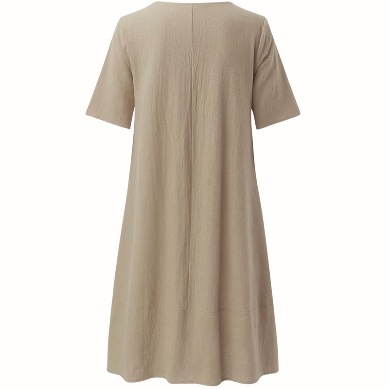 Eira | Women's Dress | Round Neckline Short Sleeve Cut Mini