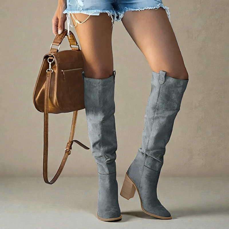 Bernadette | Boots For Women | Knee High Block Heel With Closed Toe