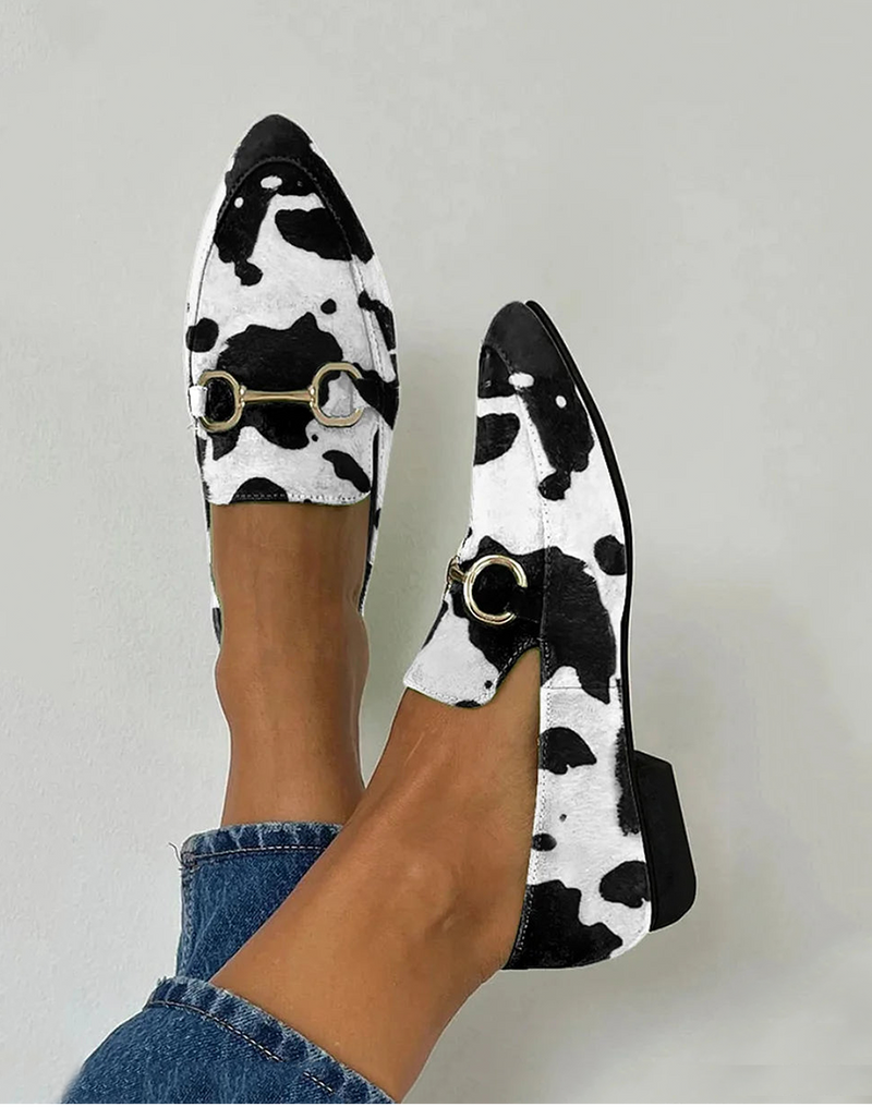 Helga | Loafers for Women | Animal Print Slip On