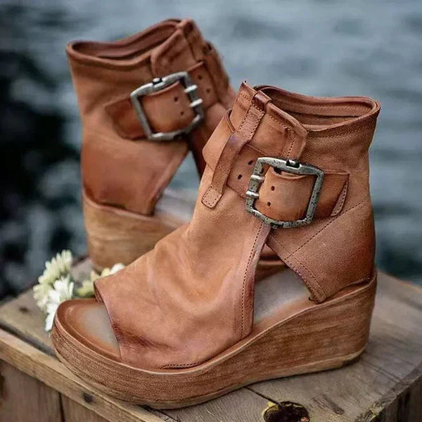 Sandals For Women | Buckle Strap Wedge Style