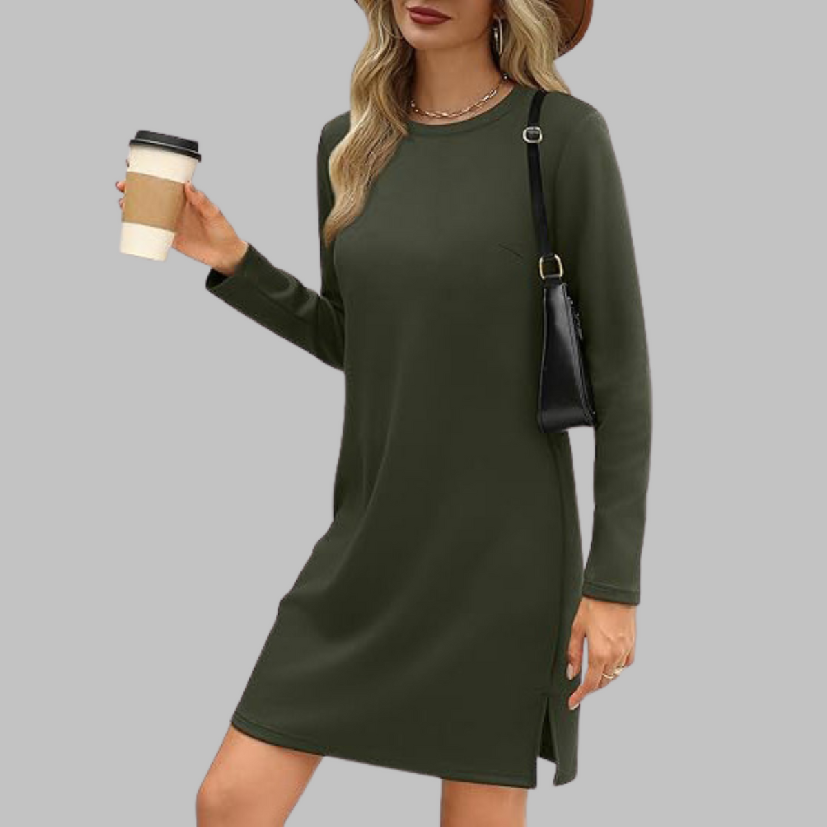 Women’s Dress | Long Sleeve Round Neck