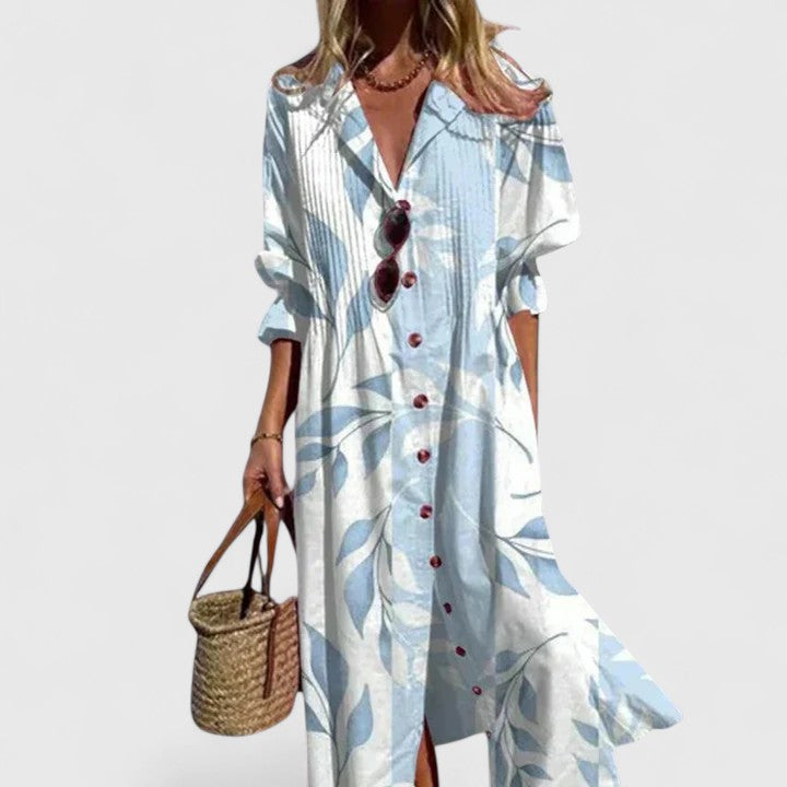 Petra | Women's Boho Maxi Dress | Botanical Long Sleeve