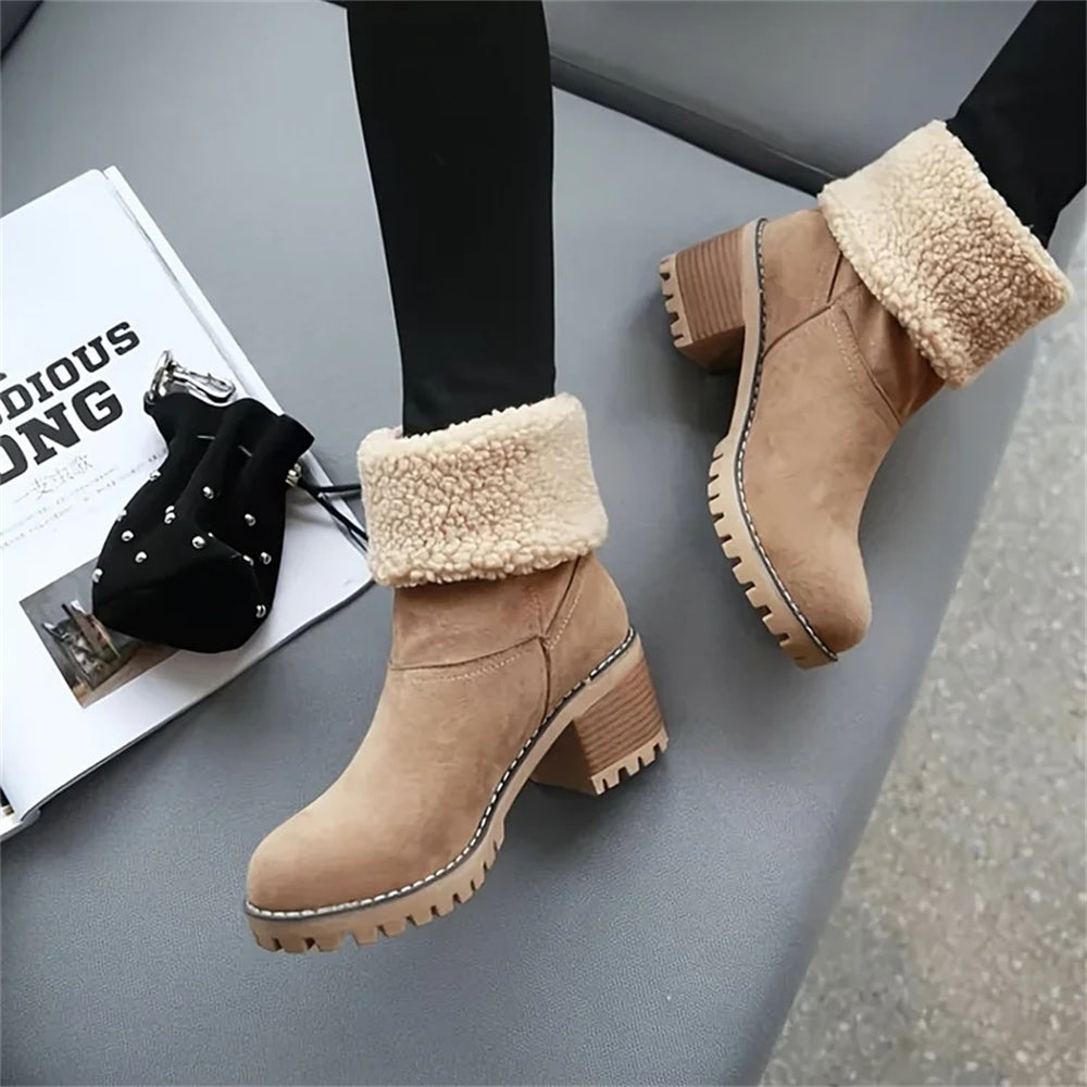 Aisling | Boots for Women | Faux Shearling Cuff Ankle Style