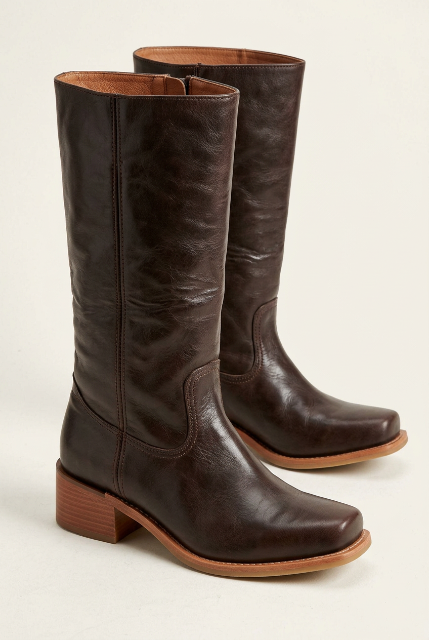 Eloise | Boots For Women | Mid Calf Block Heel With Closed Toe