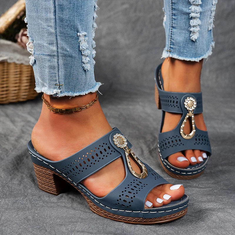 Sandals For Women | Cutout Strap Wedge Shoes