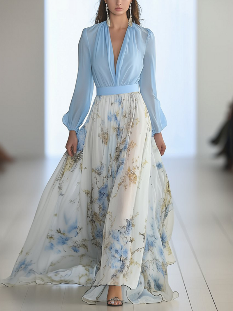 Johanna | Women's Boho Maxi Dress | Floral V-Neck