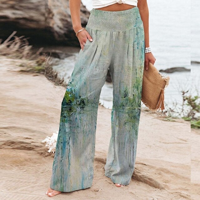 Women's Trousers | Wide-Leg Floral