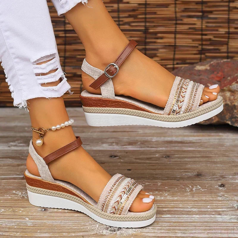 Ailsa | Sandals For Women | Embellished Strap Platform Design