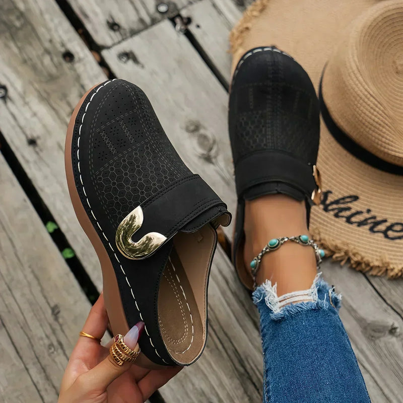Ora | Women's Wedge Sandals | Perforated Slip-On