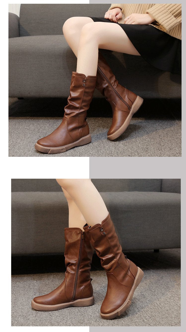 Boots For Women | Mid-Calf With Side Zipper