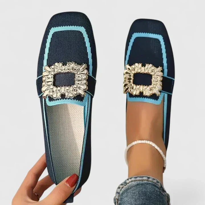 Esther | Loafers For Women | Square Toe Decorative Strap