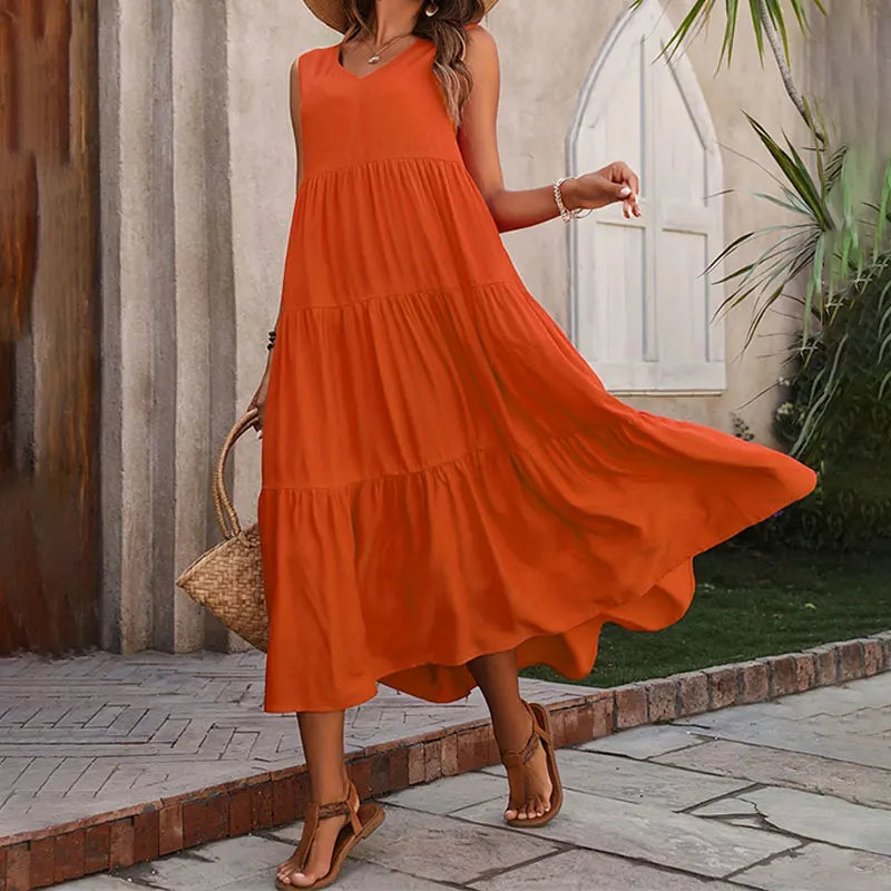 Women’s Dress | Sleeveless V-Neck Maxi