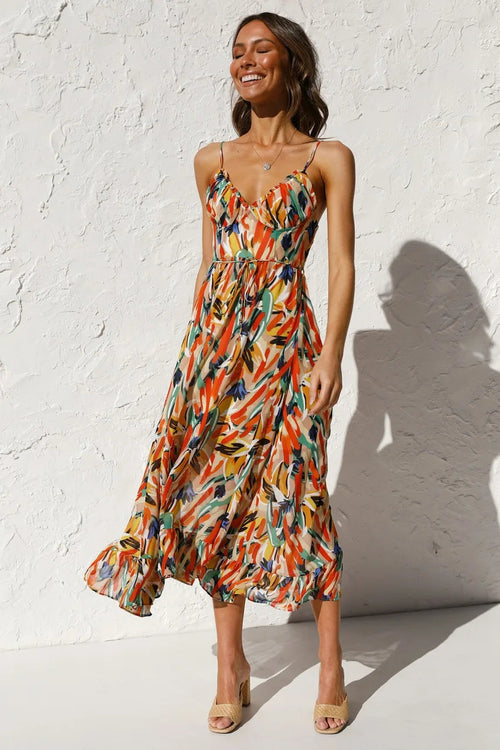 Women's Dress | Adjustable-style Shoulder Straps Midi