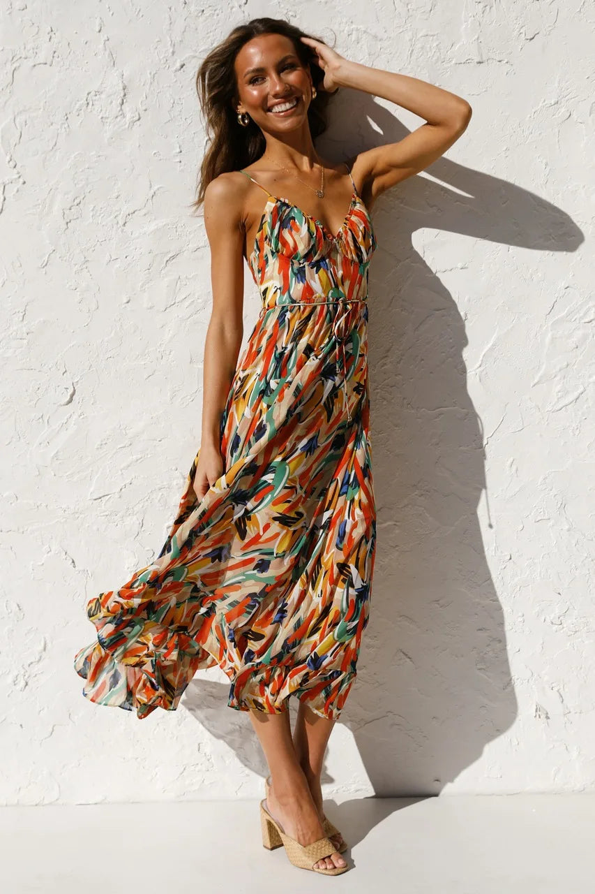 Women's Dress | Adjustable-style Shoulder Straps Midi