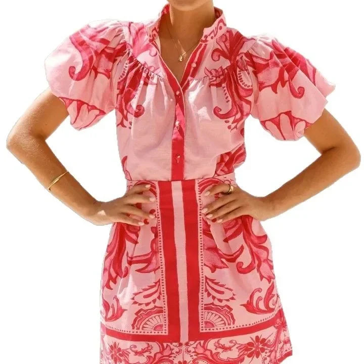 Sidonie | Women's Mini Sundress | Puff Sleeve Floral