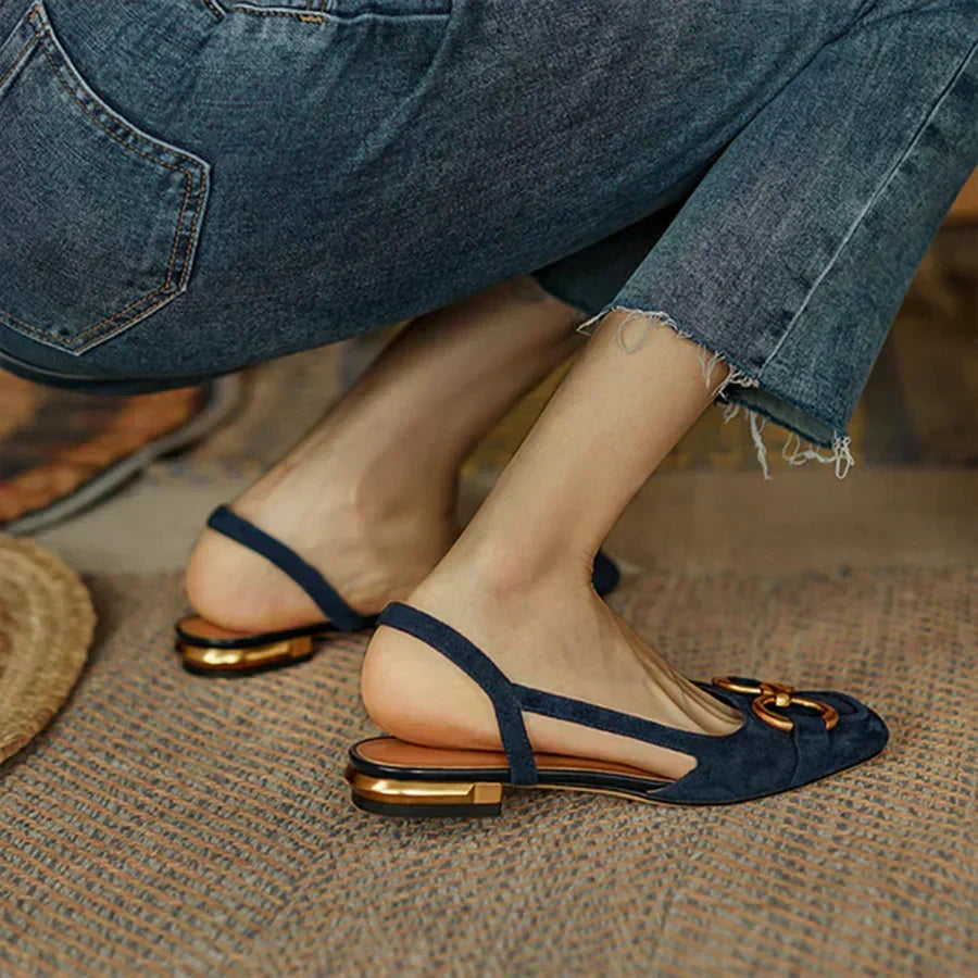 Flats For Women | Slingback Square Toe Detail