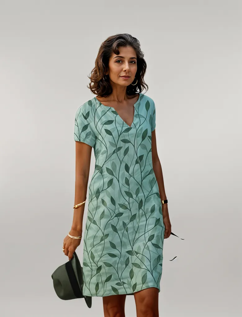 Heidi | Women’s Dress | Mini Leaf Print