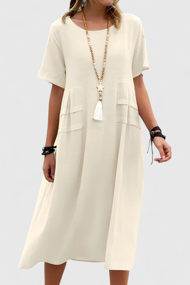 Megan | Women's Dress | Midi Length with Wide Hemline