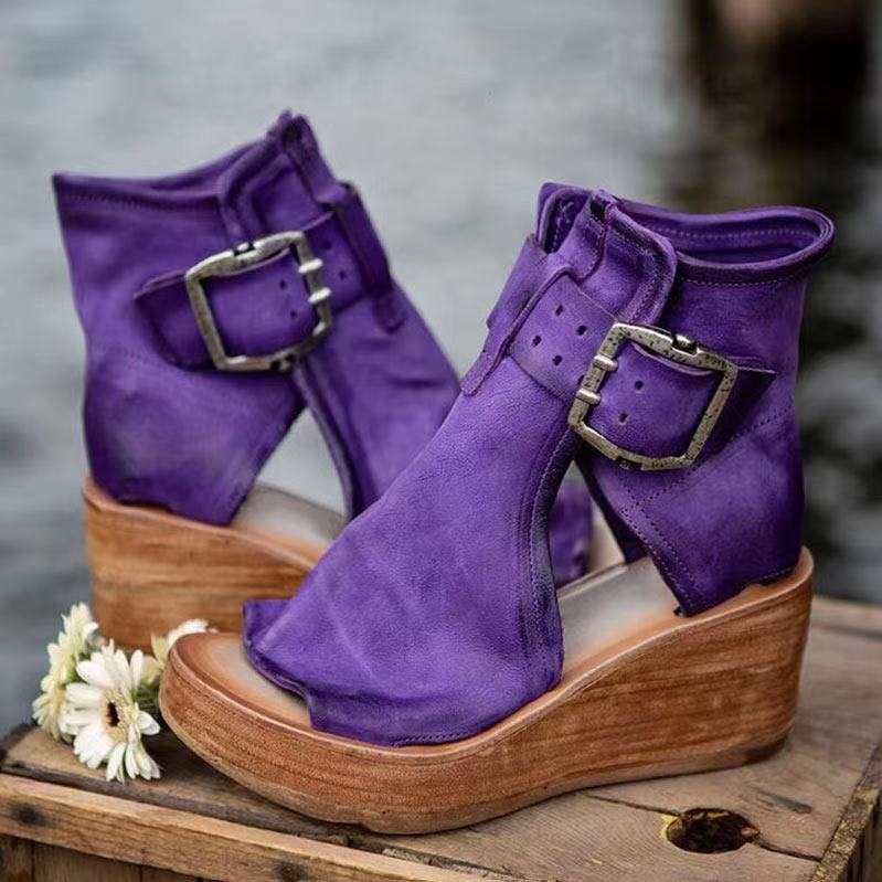 Fiona | Sandals For Women | Buckle Strap Wedge Style
