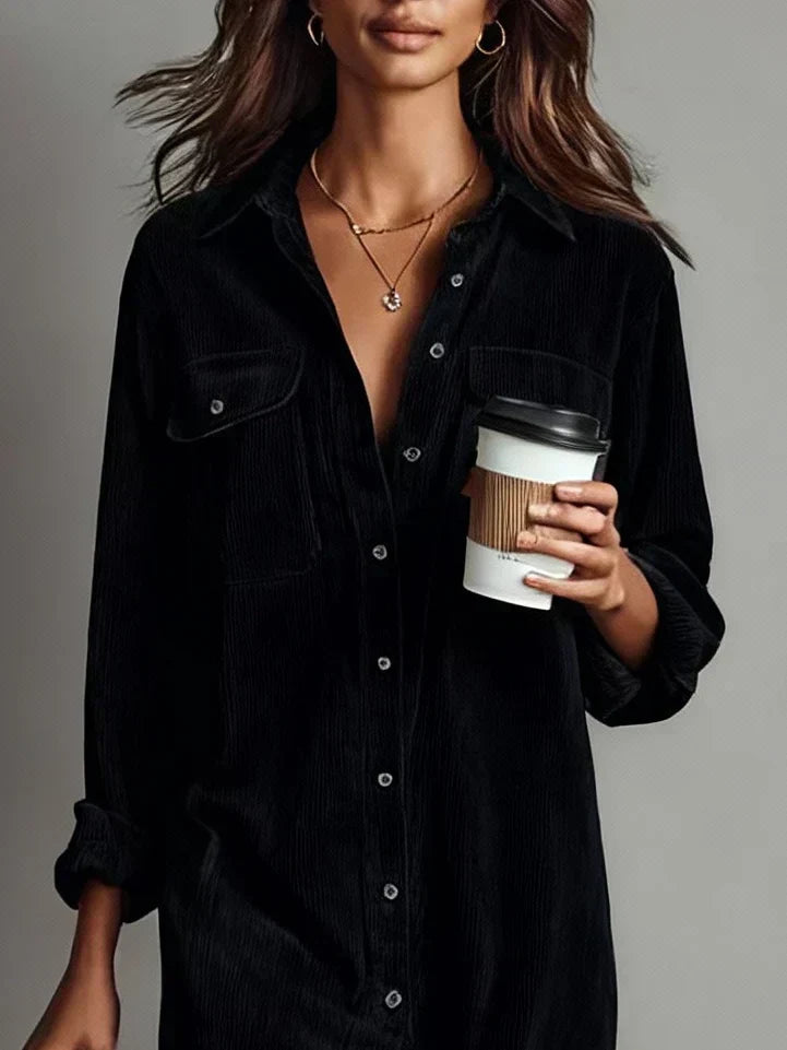 Bess | Women's Dress | Sleeve Midi Button Down Collar