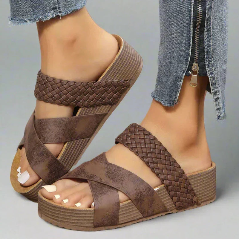 Winifred | Sandals For Women | Open Toe Platform With Cross Straps