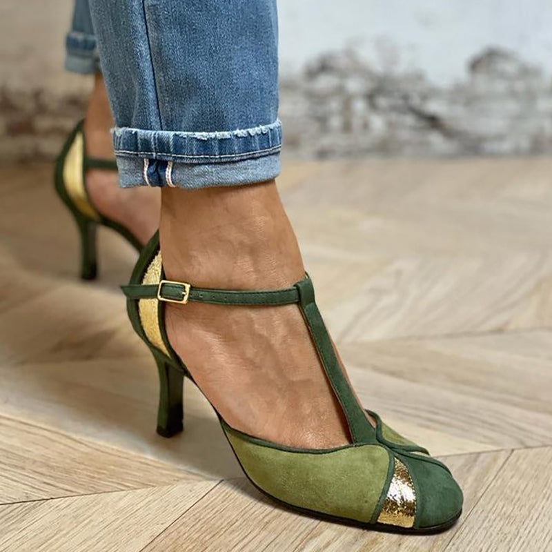 Dorothea | Mary Jane Shoes for Women | T-Strap Slim Heel
