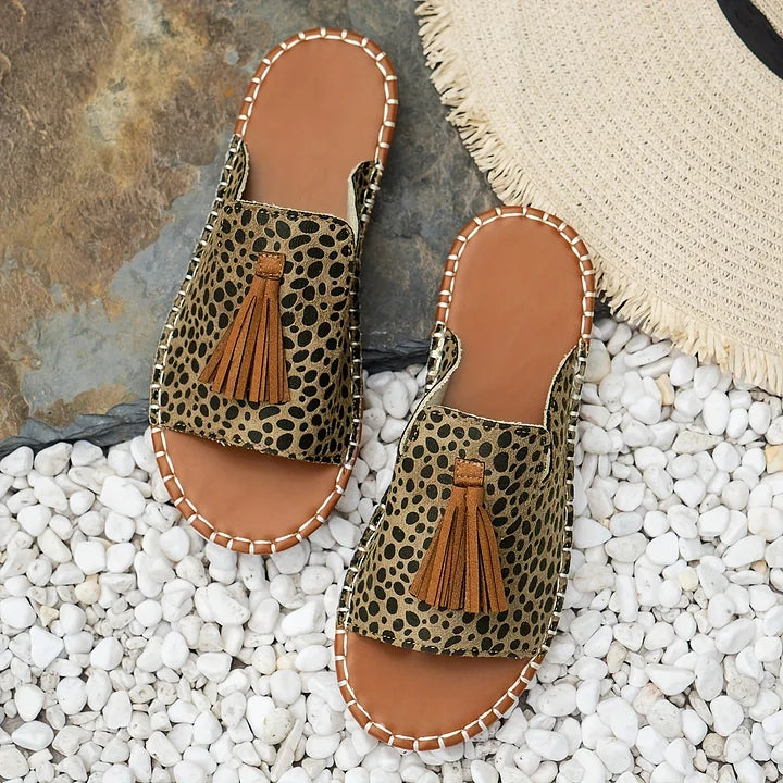 Linda | Sandals For Women | Open Toe Tassel Slide