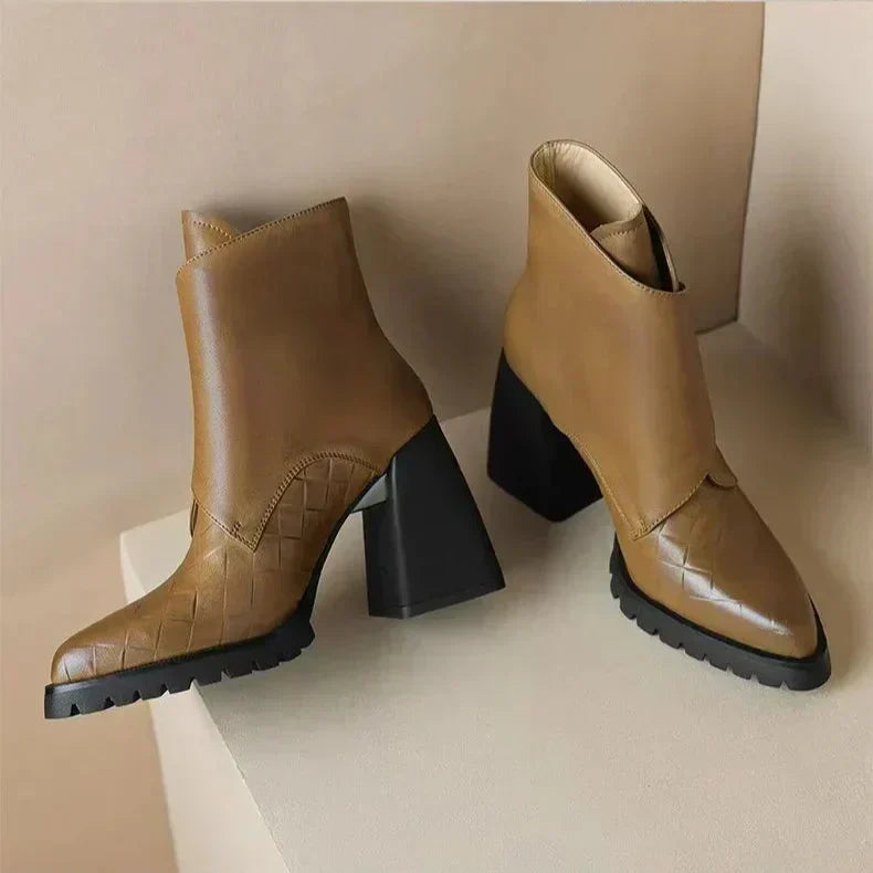 Taylor | Boots For Women | Ankle Block Heel With Strap Detail