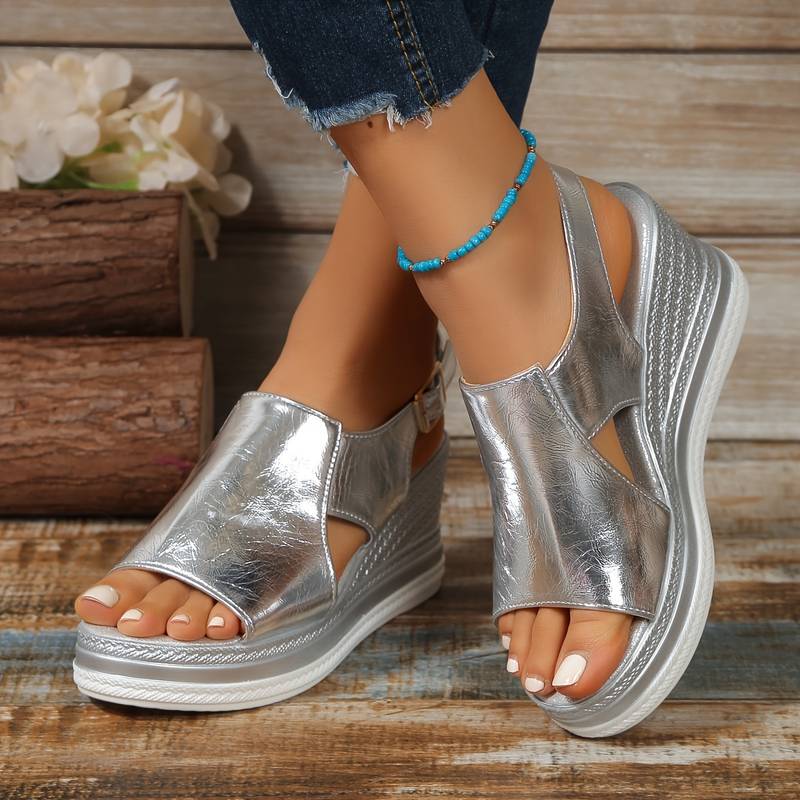 Ottilie | Sandals For Women | Metallic Platform Slingback Design