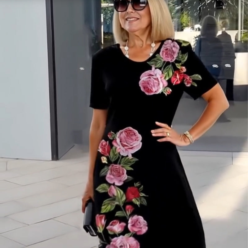 Yvette | Women’s Dress | Floral Round Neck